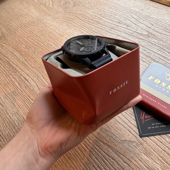 🎁Fossil Mens Matte Black Chronograph Watch - Picture 9 of 10